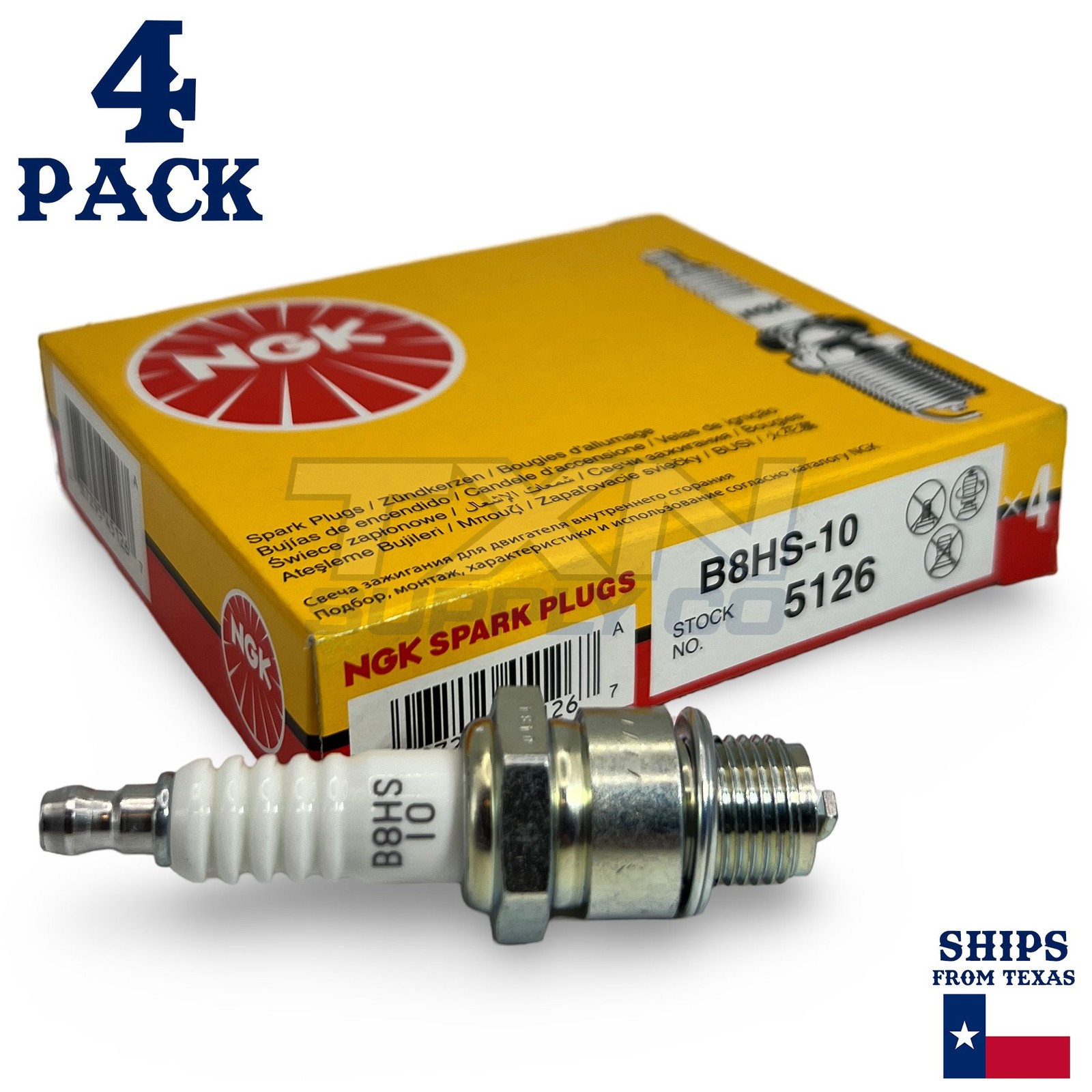 4 Pack NGK 5126 Spark Plugs B8HS-10