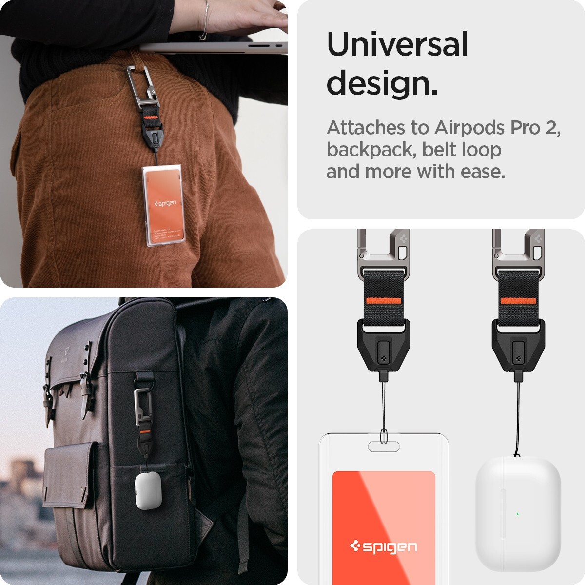 Spigen Lanyard Carabiner for AirPods Pro 2nd Generation | Durable Lanyard Strap