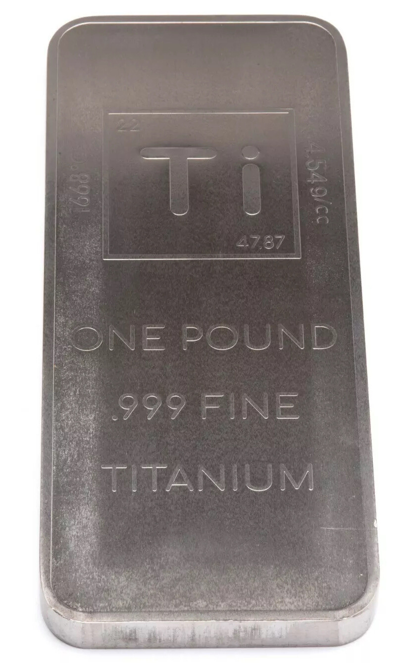 1 (One) Pound lb Titanium Bullion Bar By Unique Metals