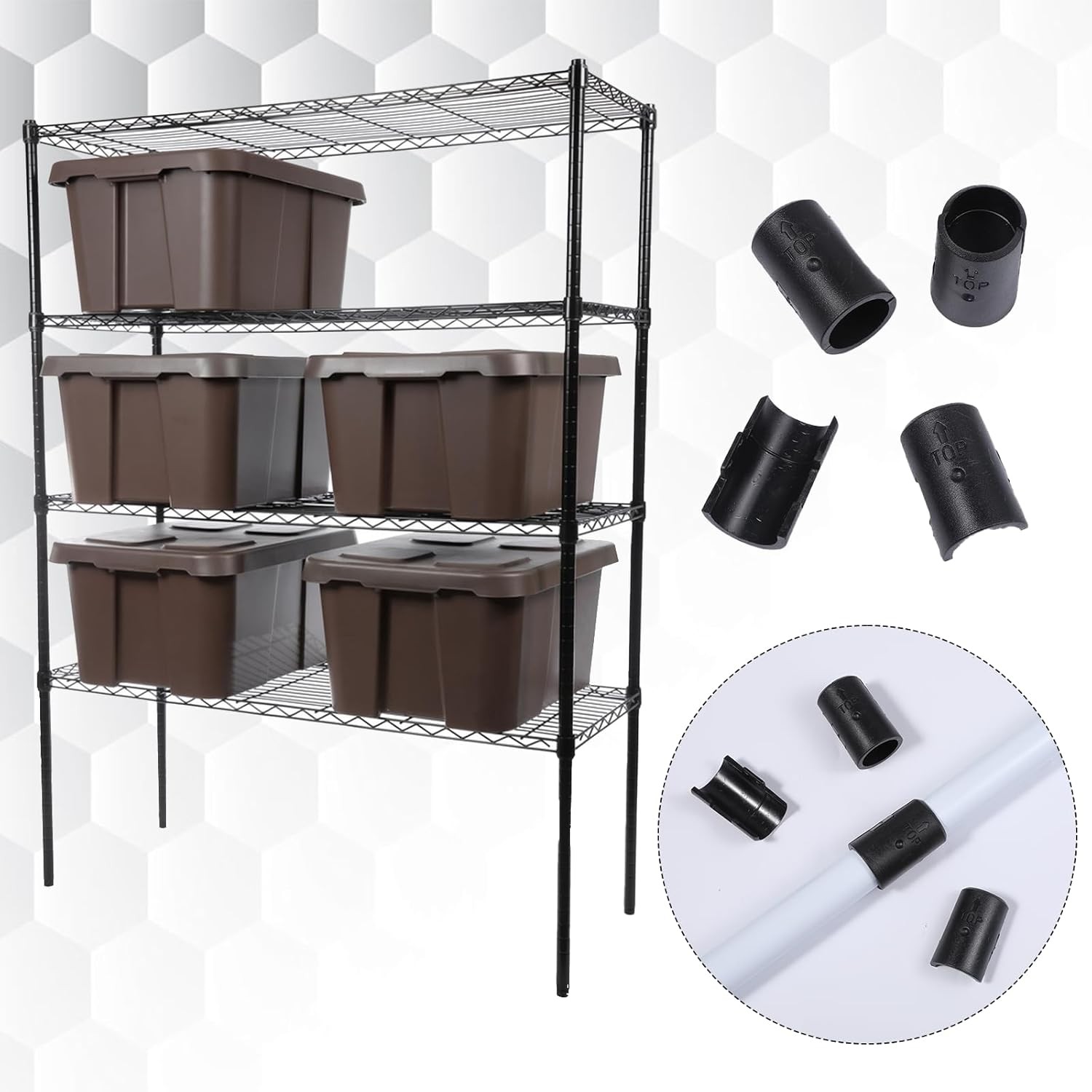 24 Pcs Wire Shelf Clips 3/4" Post Plastic Rack Replacements for Wire Shelving