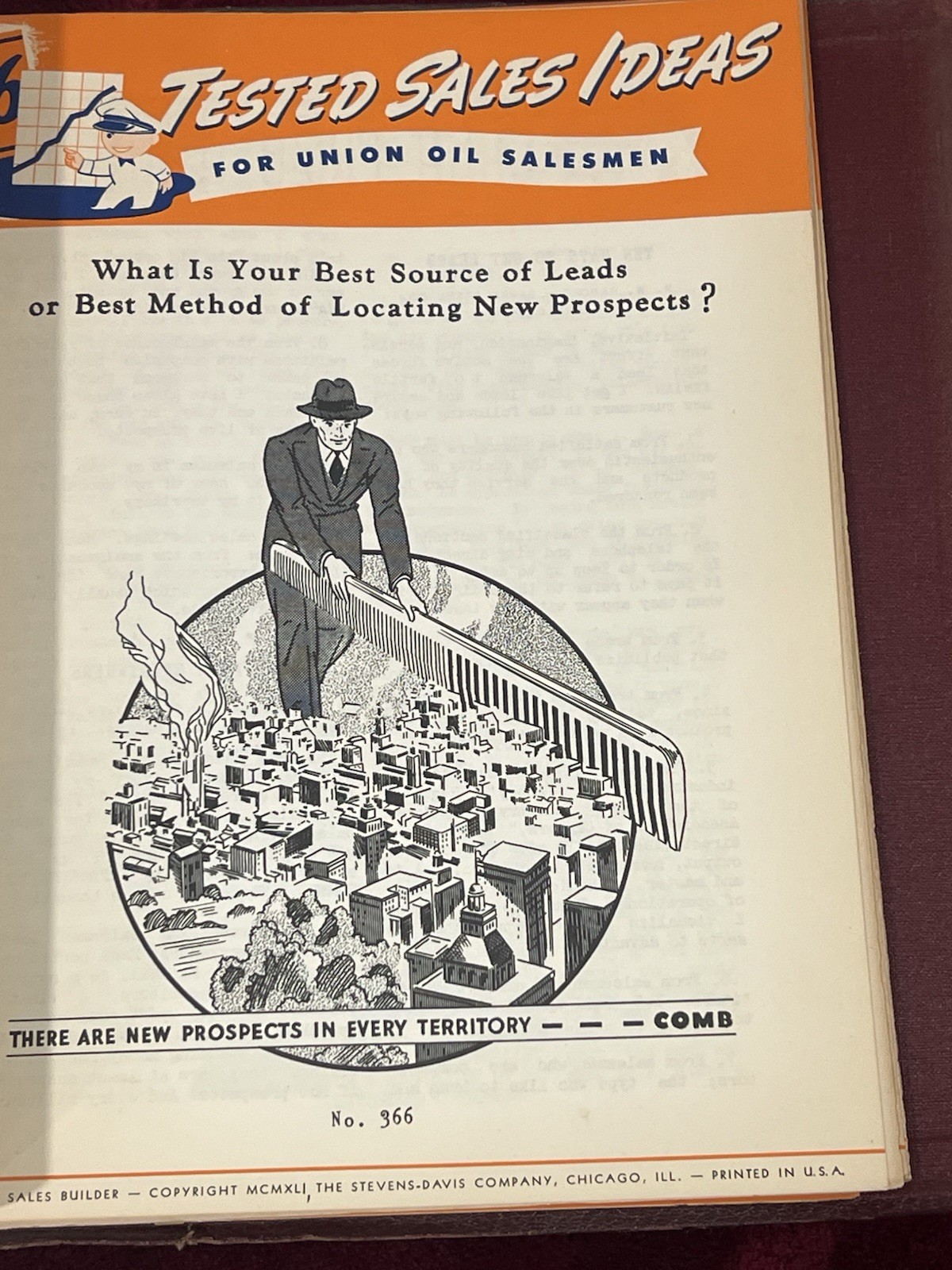 Union Oil Sales Builder Binder 1940s Internal Training Portfolio Illustrated