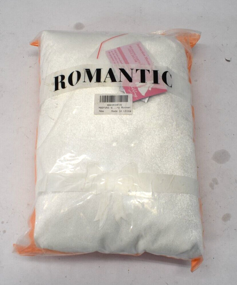 Modfuns White Aisle Runner For Wedding Ceremony 4' x 25' Velvet Fabric Runway