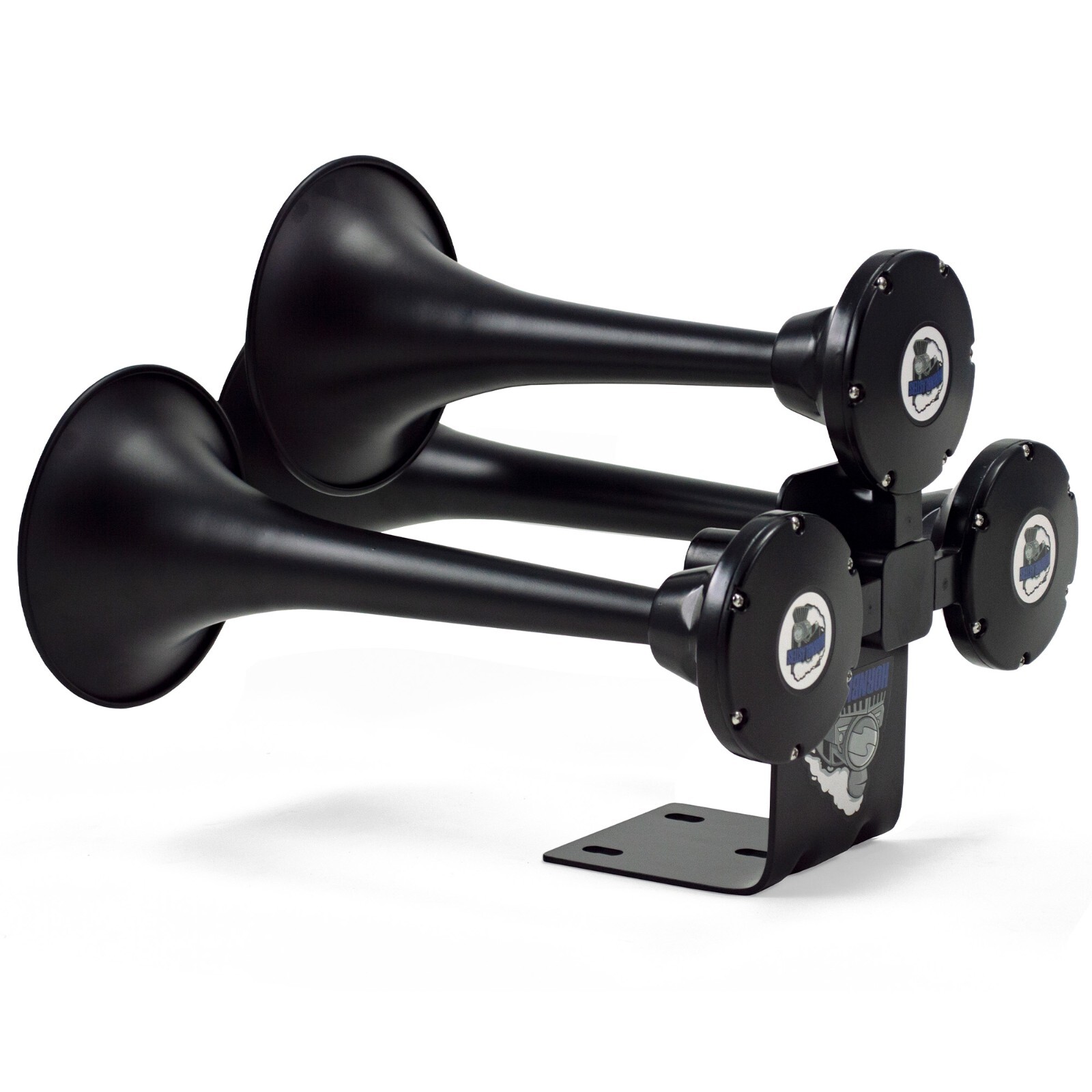 HornBlasters Mini Outlaw 3-Liter Train Horn Set for Semi or Large Truck - Black