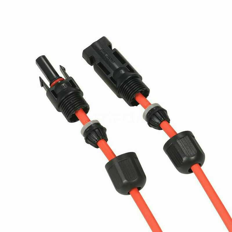 Solar Panel Cable Wire Pair Black + Red Fits MC4 Connectors 8 / 10 / 12 / 14 AWG