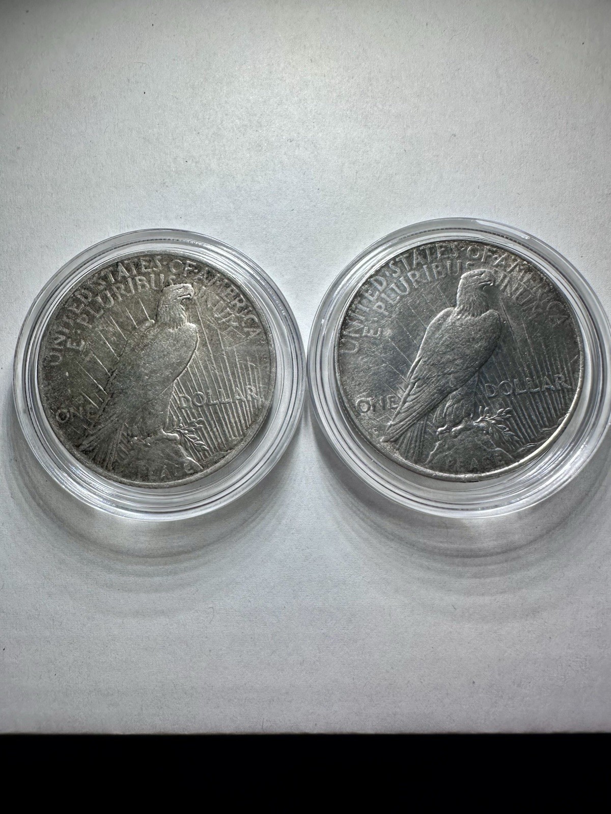 Set Of 2 1922 1923-D Peace Silver Dollars