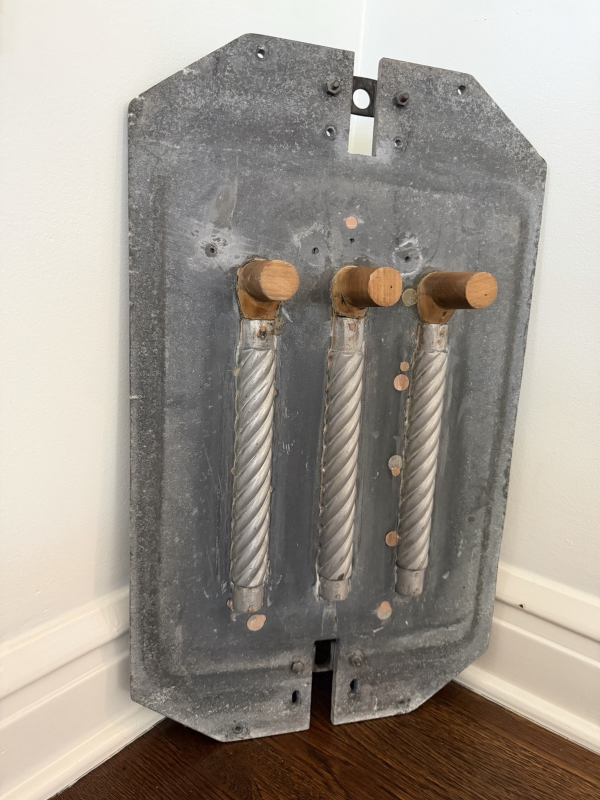 VTG Industrial Aluminum Foundry Mold Rope Pattern Sculpture Abstract Wall Art