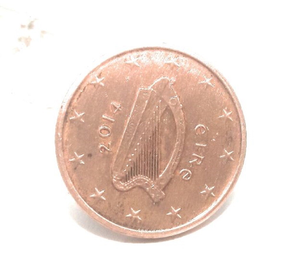 IRISH HARP EURO PENNY TIE TACK / LAPEL PIN
