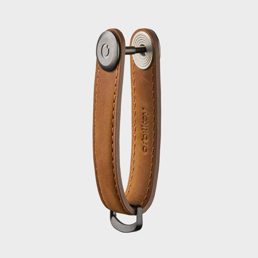 Orbitkey Crazy-Horse Leather Key Organizer in Chestnut Brown
