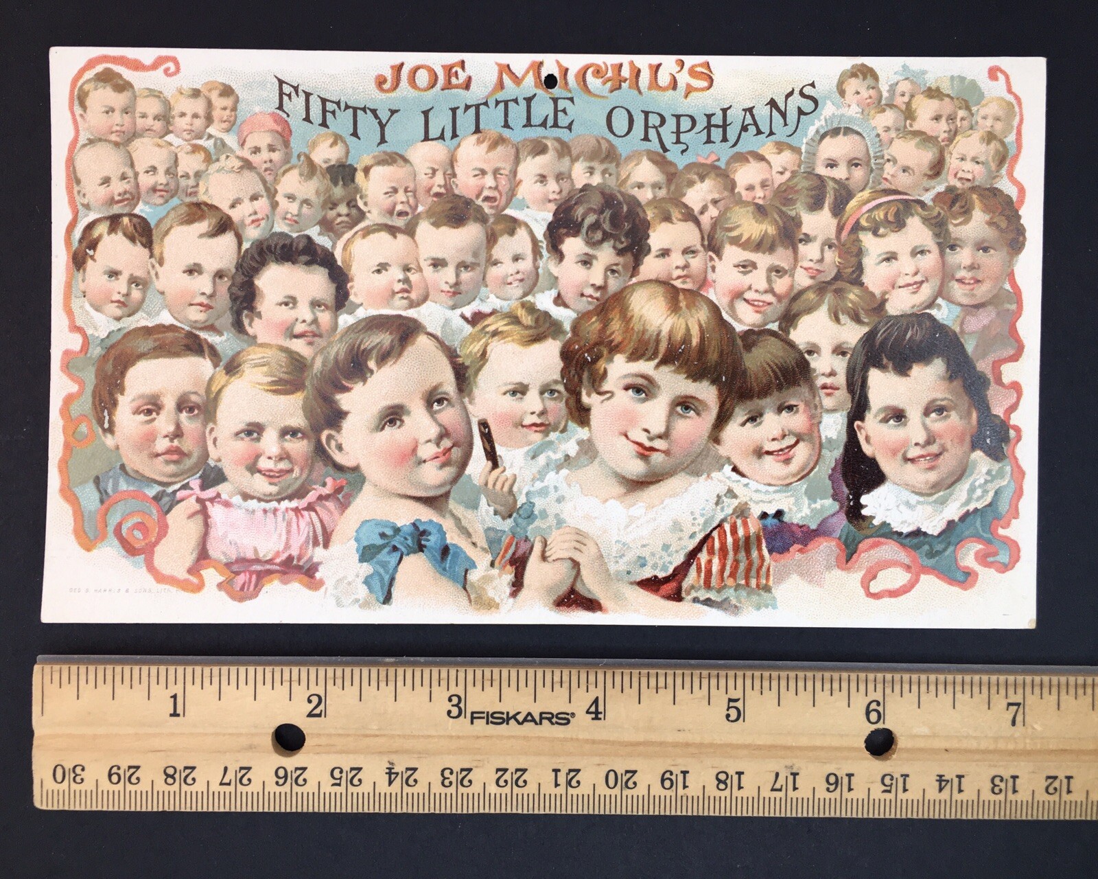 Joe Michl's Decatur IL Smoke Fifty Little Orphan Cigar advertisement Card