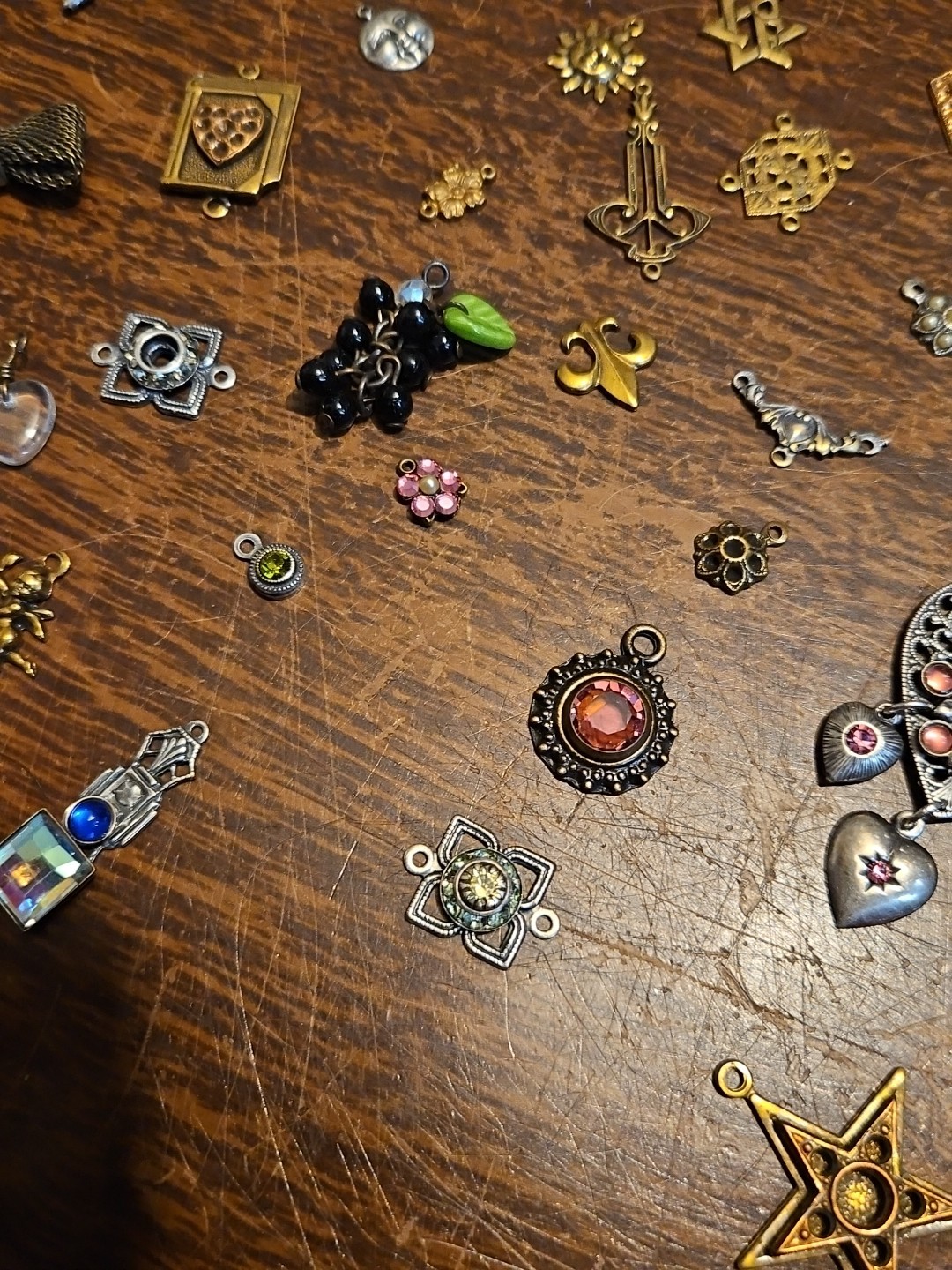 Lot Of 50 Mixed Parts Pcs France Vintage 60s Brass Stampings Findings Jewelry 18