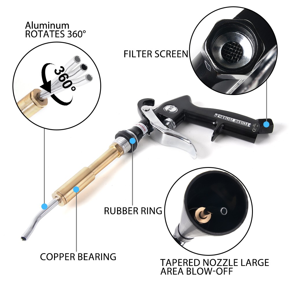 Tornado Car Cleaning Gun Vortex Air Blow Quickly Remove Gun Surface Dirt & Dust