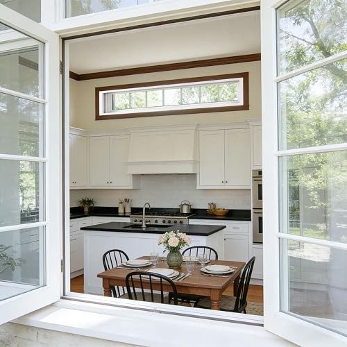 Vinyl Transom Window Double Pane Household Fixed Window with 10" x 48" White