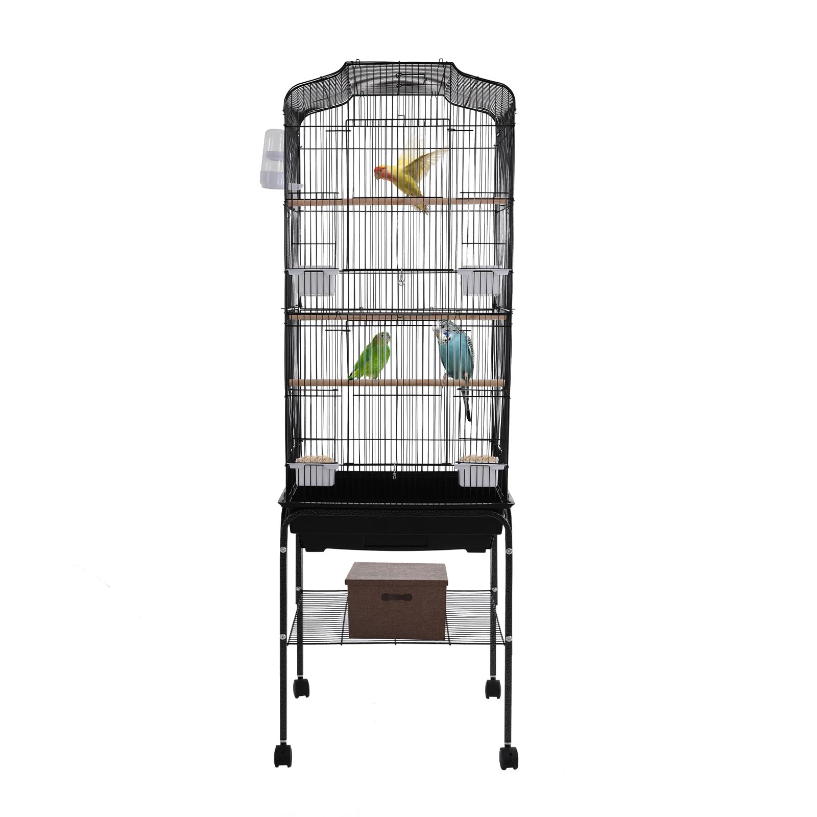 54 Inch Bird Cage with 4 Feeding Bowls and Waterer Iron Cage