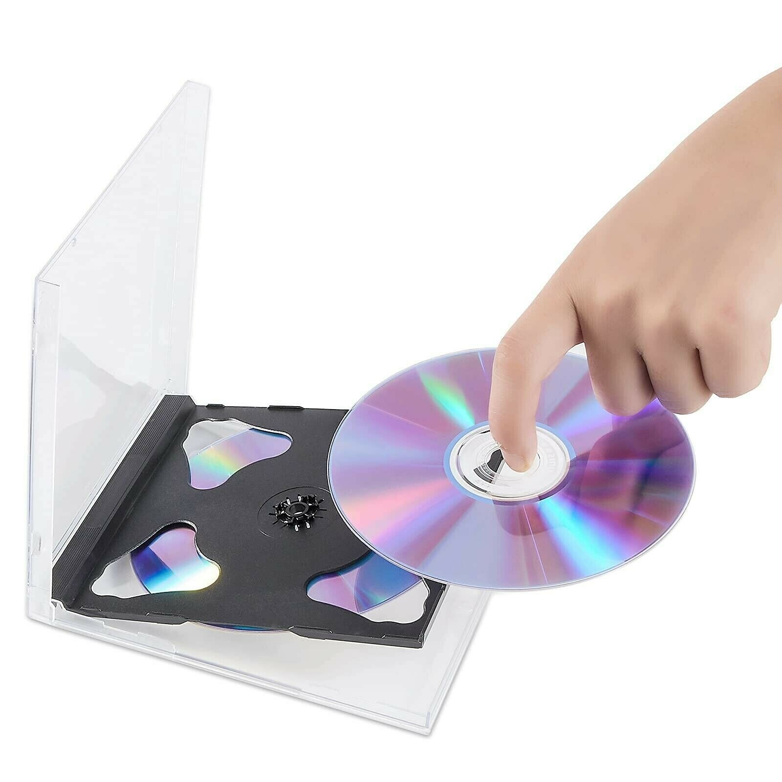 10 Pack Maxtek 10.4 mm Standard Double 2 Discs Capacity CD Jewel Case Black Tray