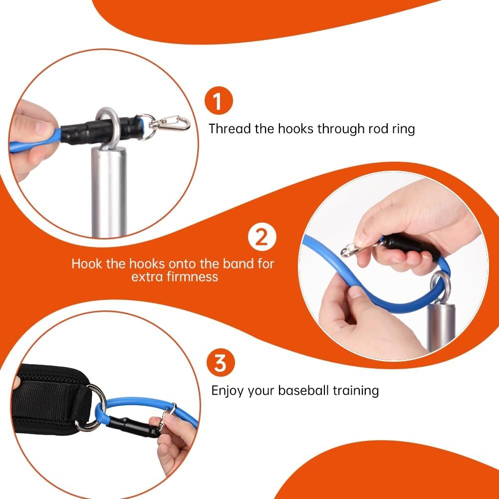Resistance Bands-Baseball Pitching Trainer w/ Interchangeable Grips Arm Strength