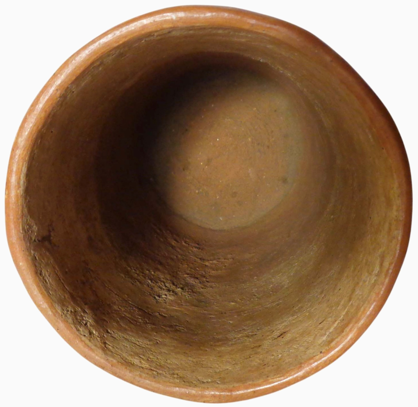 MID-CENT REPRO of PRE-COLUMBIAN HAND DEC CERAMIC CYLINDER VESSEL of SEATED DEITY