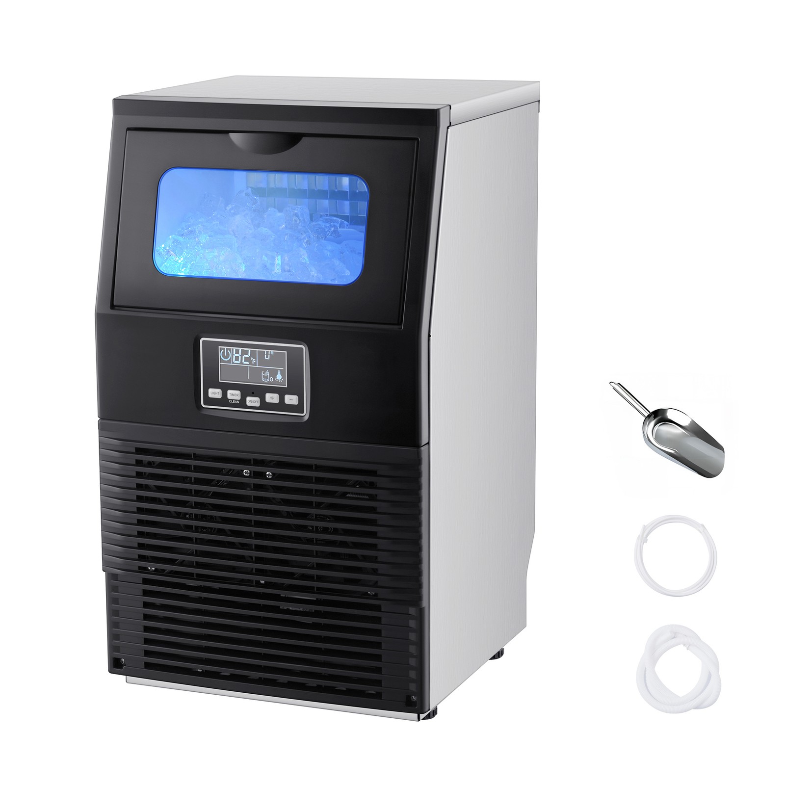 Uimoso 80lb/24h Commercial Ice Maker Under Counter Freestanding ice Cube Machine