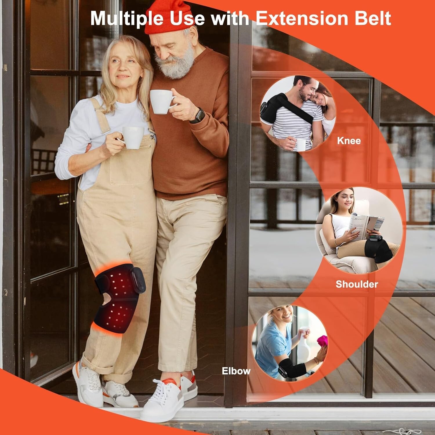 Red Light Therapy Knee Massager- Wireless Rechargeable Controller, 660nm&850n...