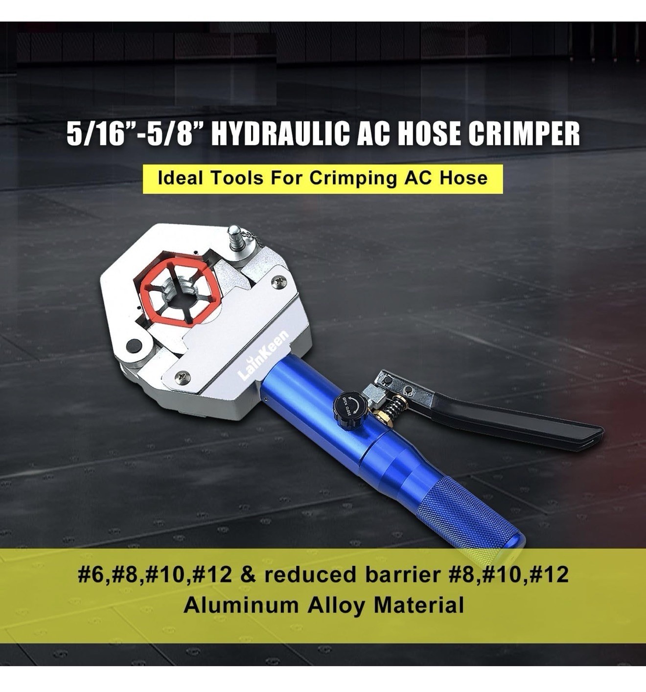 Handheld Hydraulic AC Hose Crimper Kit Crimping Tool Repair Air Condition Hoses