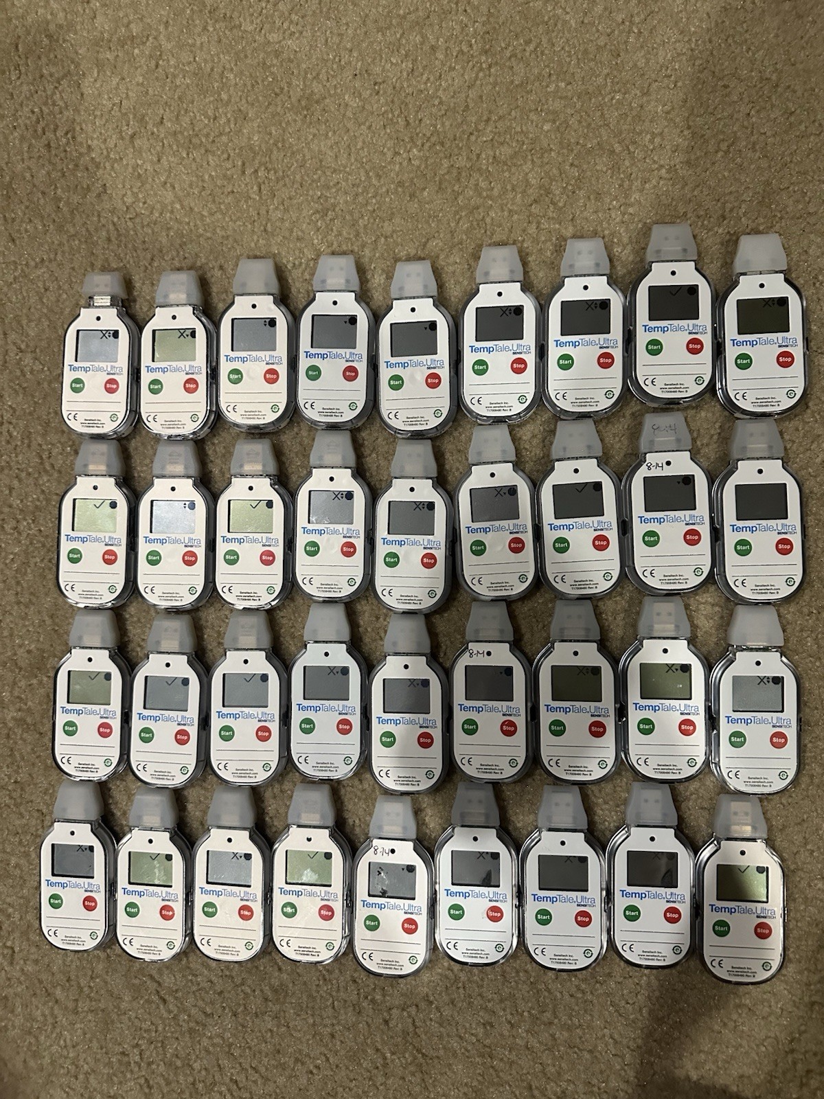 Lot of 36 TempTale Ultra Temperature Sensors - Cold Chain Monitoring Rev B