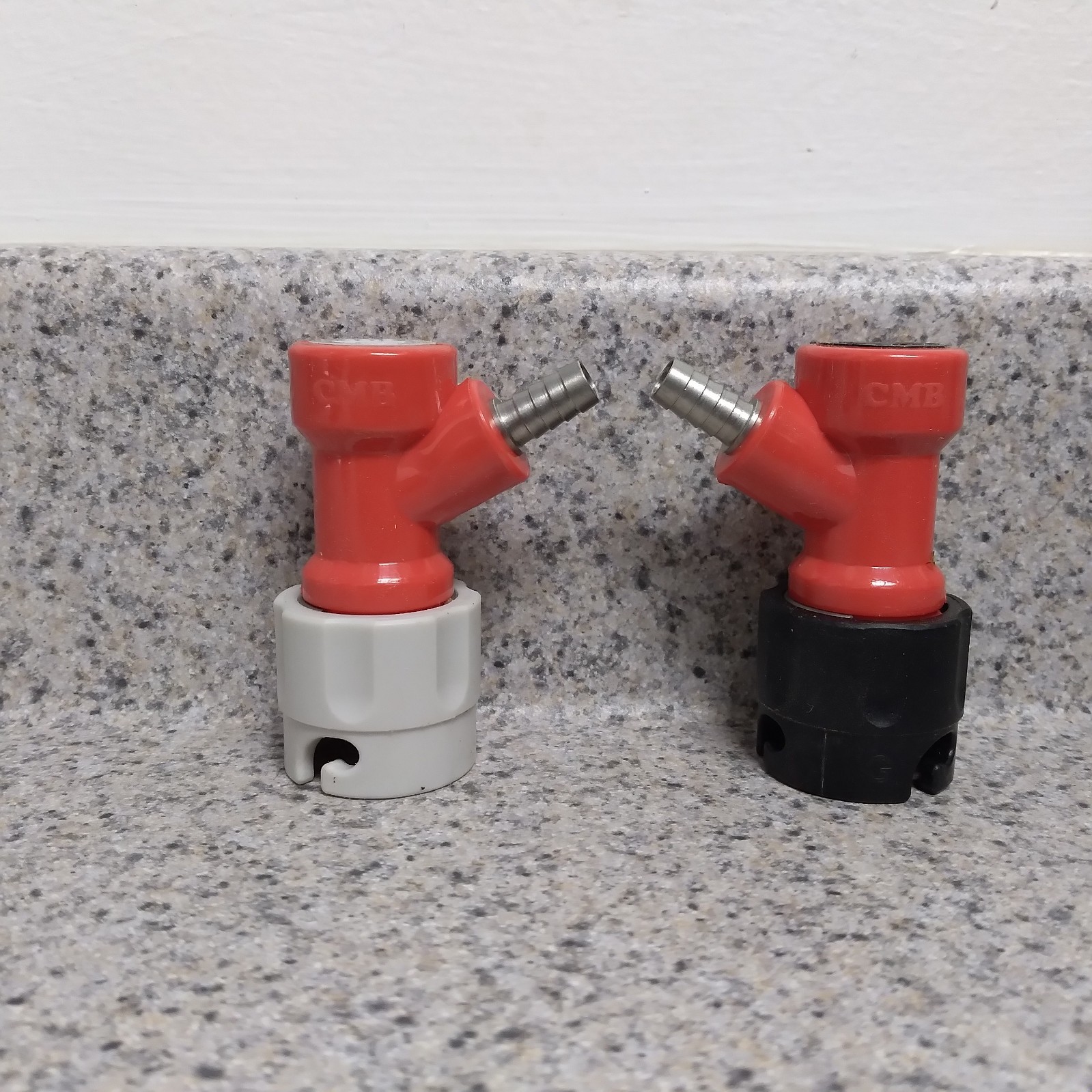 1 PAIR Pin Lock Keg Disconnect Barbed- Low Profile-Beer Corny Keg Draft Homebrew