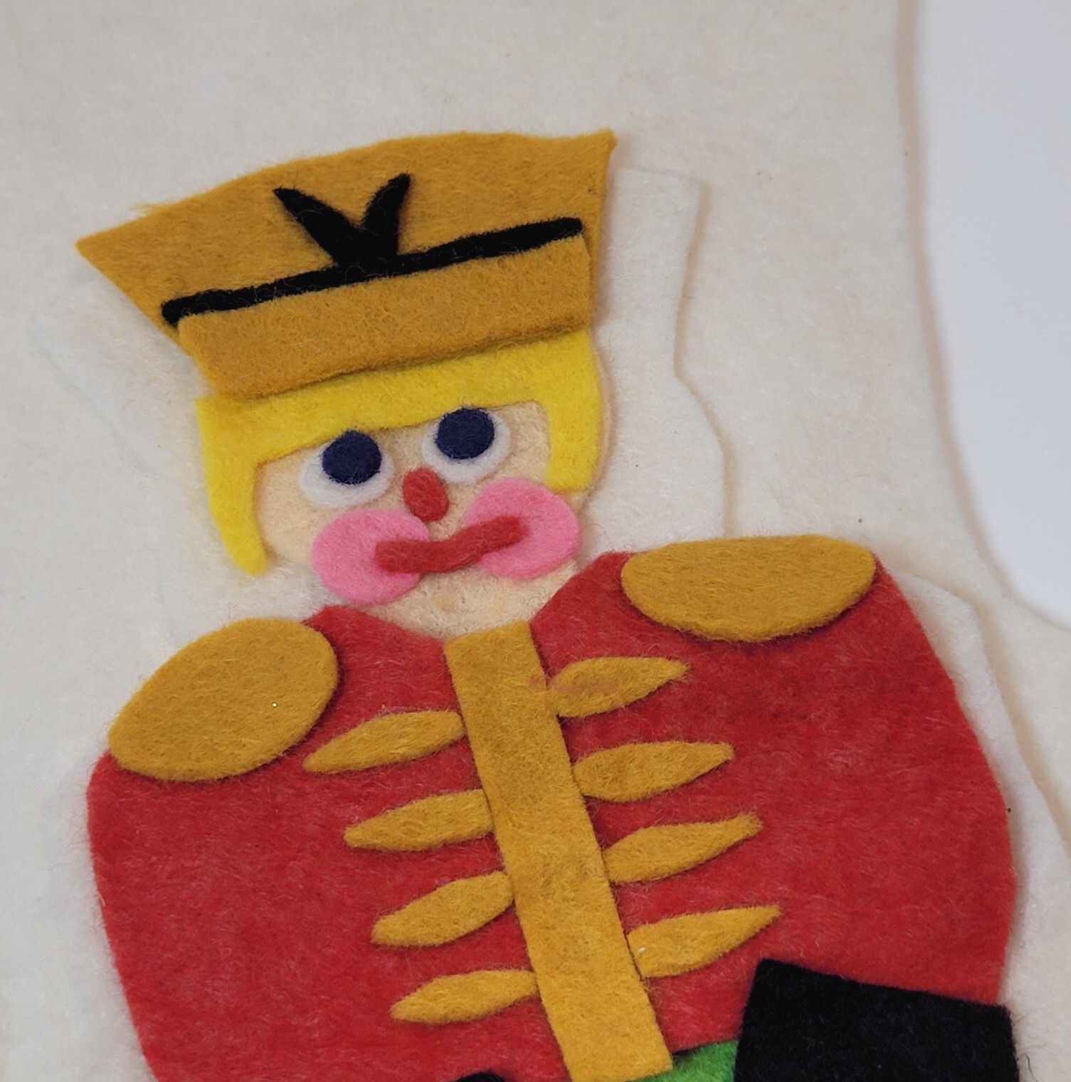 Vtg Felt Christmas Stockings Set Of 2 Toy Soldier & Angels Naive Style Japan?