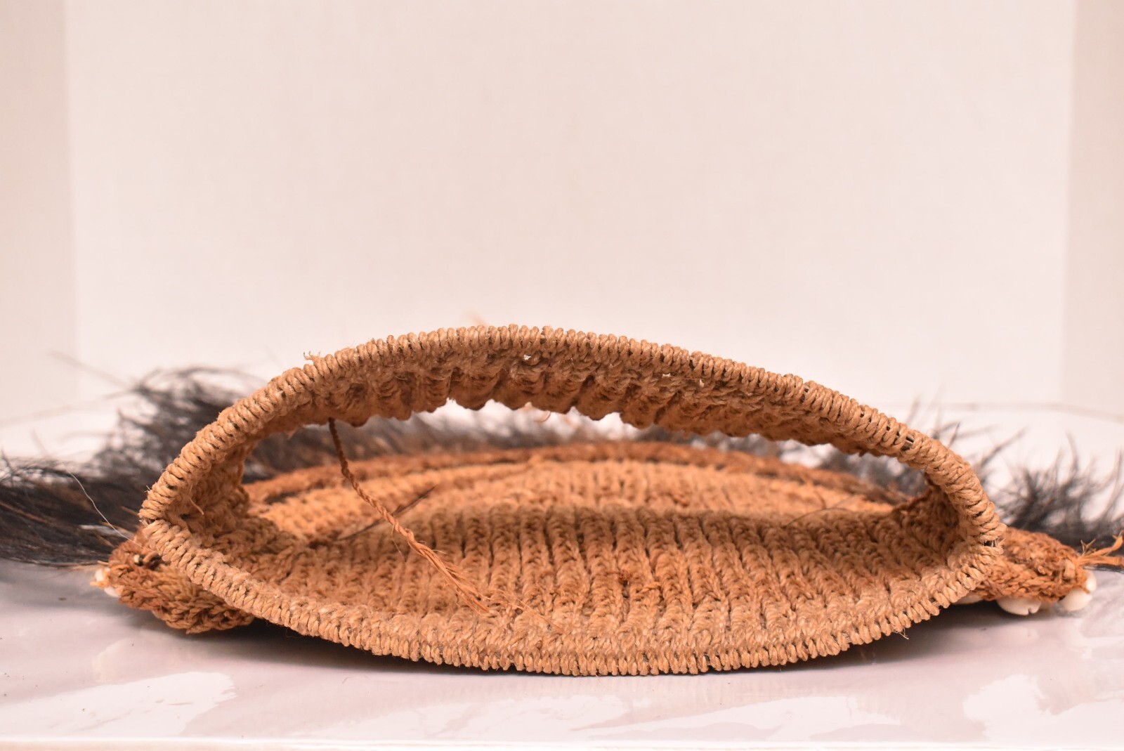 VINTAGE PAPUA NEW GUINEA ABELAM HEADDRESS WOVEN WITH COWRIE SHELL