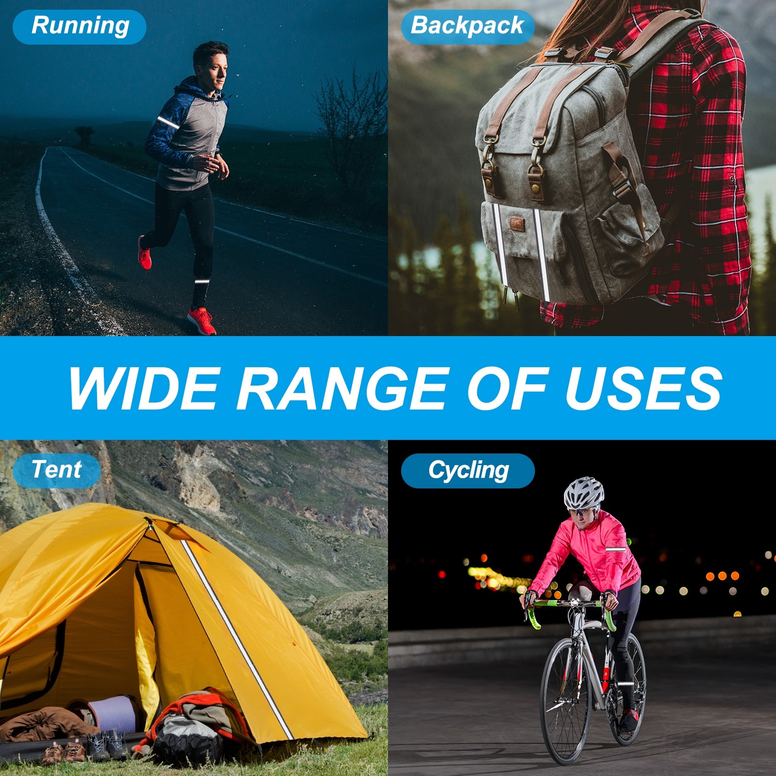 Reflective Tape Strip 10mm x 50yards Visibility Reflective Tape Black