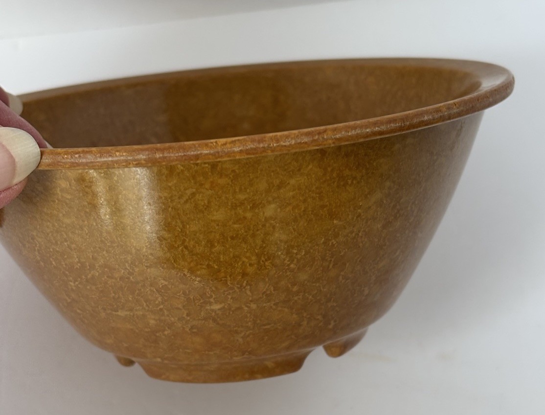 Vintage 1960 Halsey Inc U.S. Military Mess Hall Bowl Speckled Brown Melamine