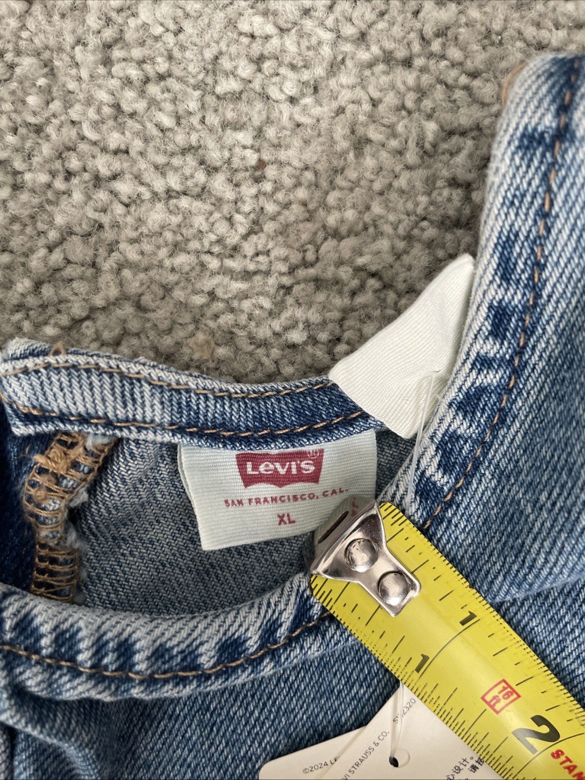 Levi's A Line Sz XL Denim Sleeveless Mini Length Shift Dress 90 Vintage Inspired