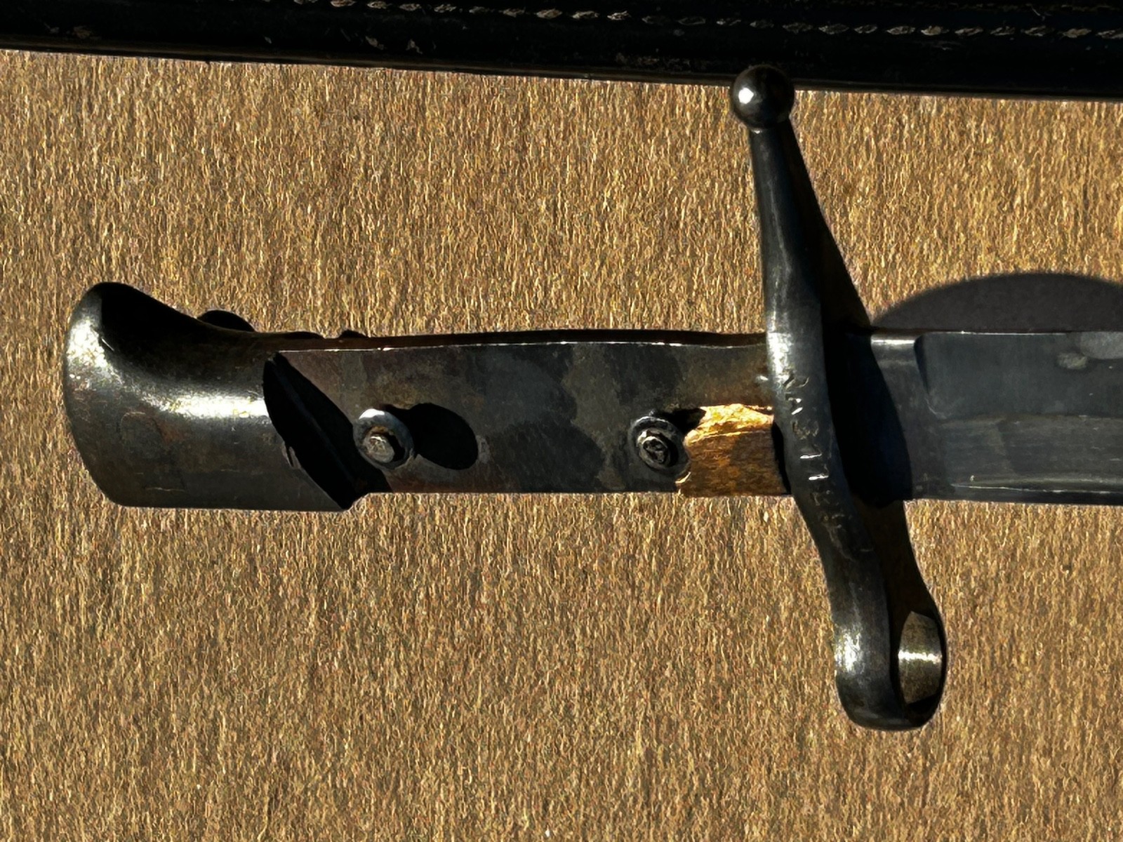 Original German Model 1871 / 94 Bayonet with Leather Scabbard