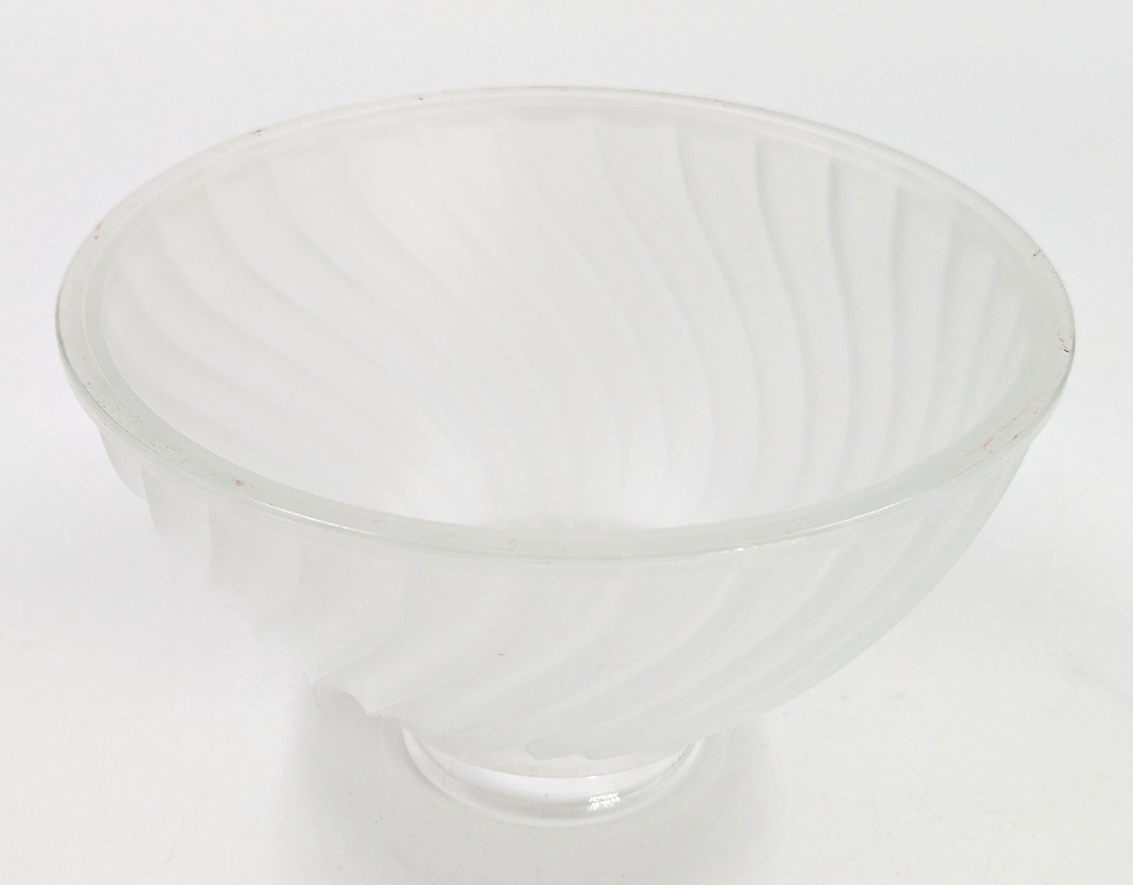 NOS! Frosted Swirl 6-1/2” dia. Low Bowl Glass Light Shade 2-1/4” Fitter VG Cond.