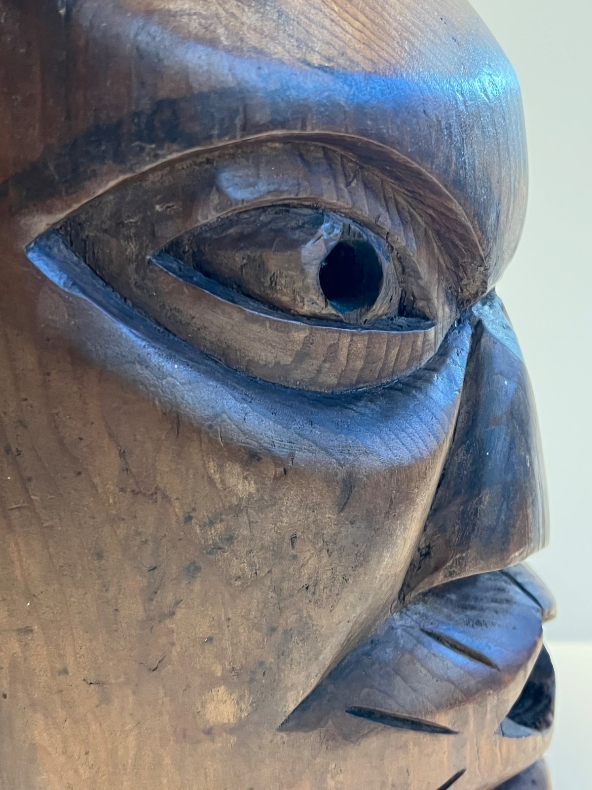 Antique Native American Hand Carved Wooden Mask; Northern Pacific Indigenous Art