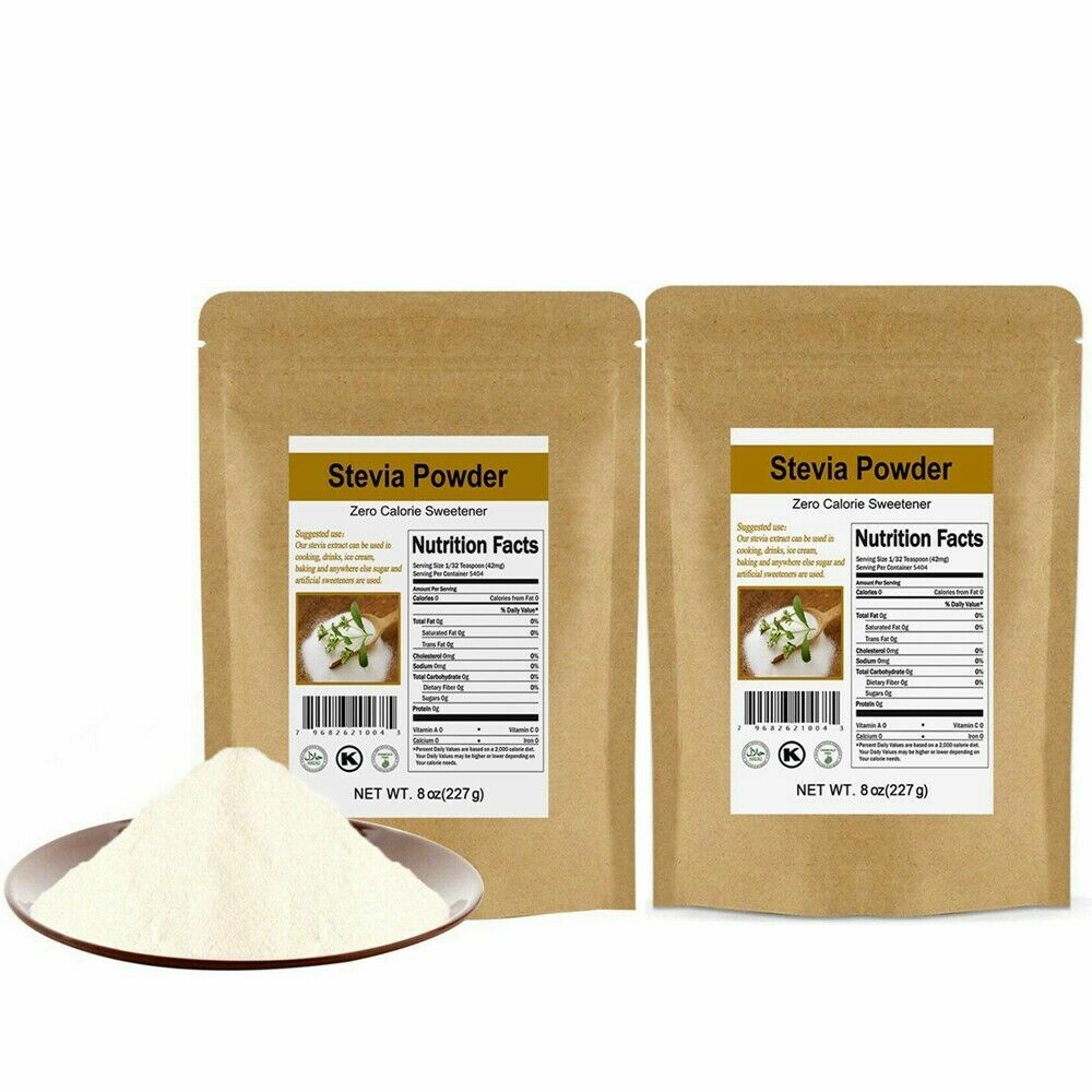 PURE STEVIA EXTRACT POWDER STEVIOSIDES NATURAL SWEETENER 0 Cal SUGAR SUBSTITUBES