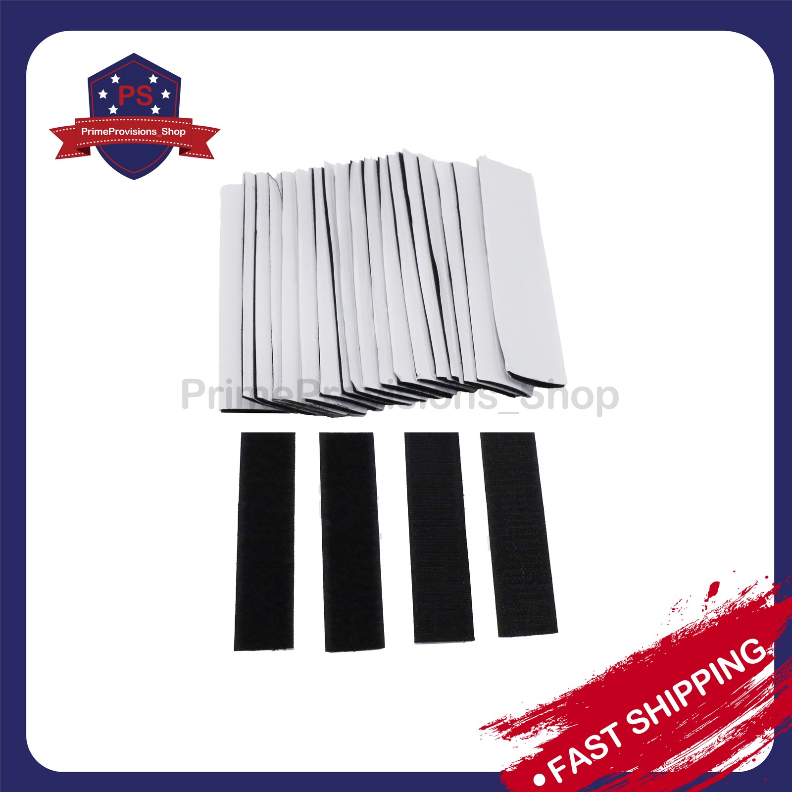 20 Sets Heavy Duty Hook & Loop Adhesive Strips Black Sticky Back Fastener 1x4"