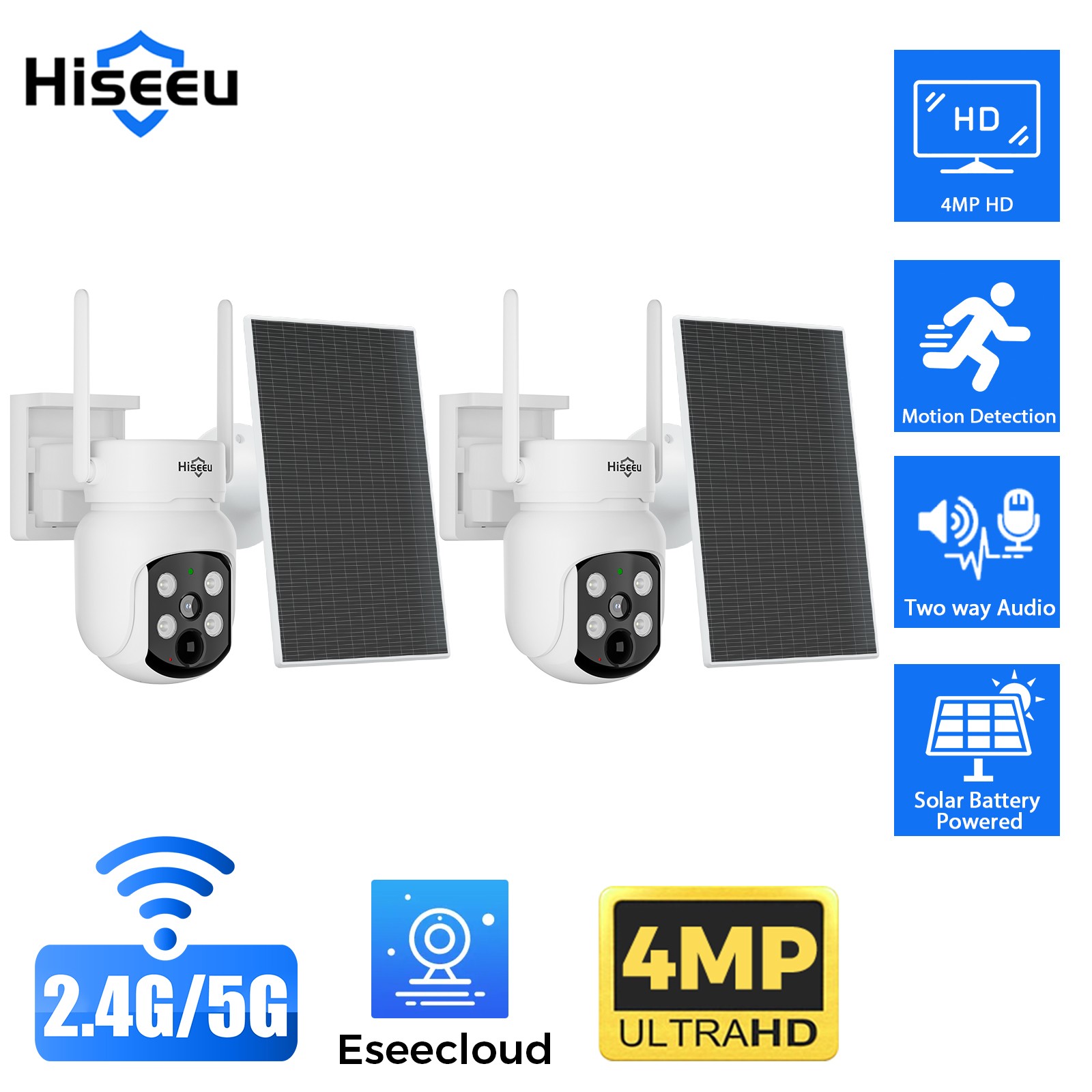 Hiseeu 3MP 16CH NVR Outdoor Wifi PTZ Security Camera System 2-Way Audio 500G HDD