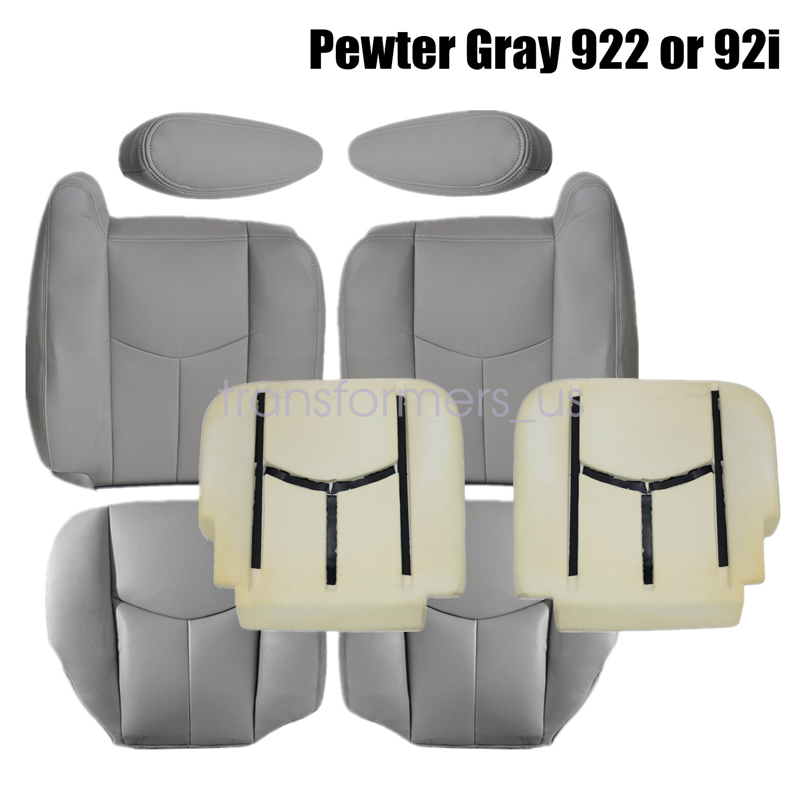 For 2003-2006 Chevy Silverado 1500 2500 Front Leather Seat Cover & Foam Cushion