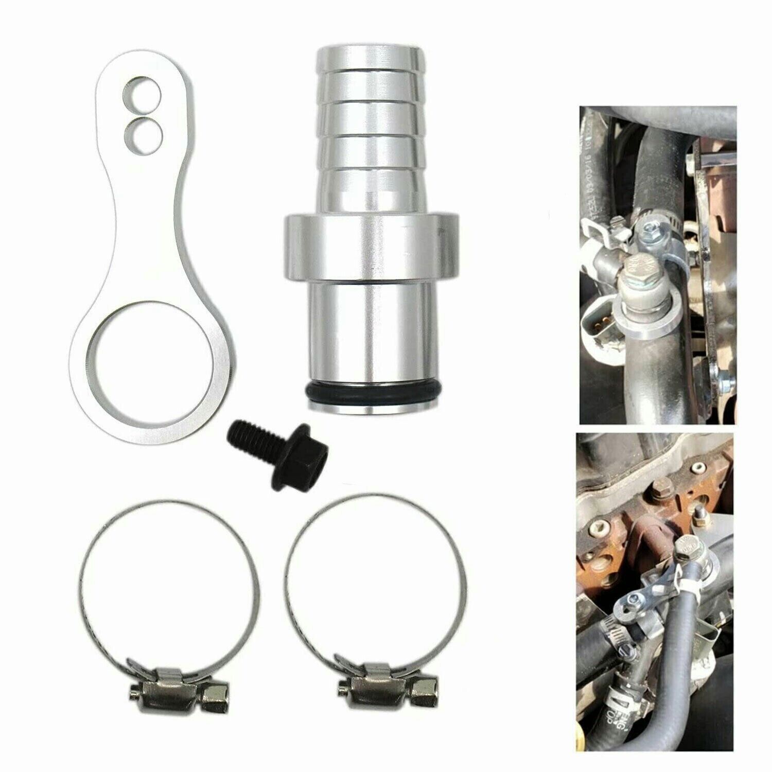 Coolant Bypass Hose Barb Adapter Set For 2009-2019 Dodge Ram Cummins 6.7L Diesel