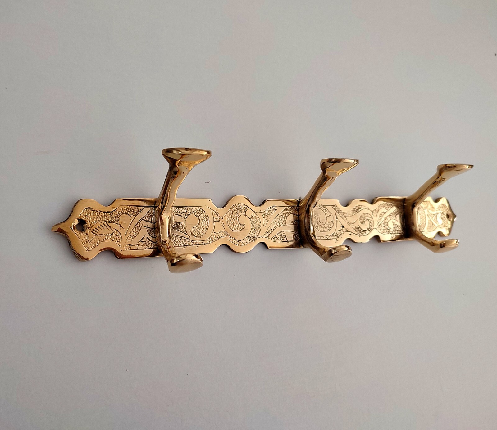 Handcrafted Double Brass Hooks, Moroccan Style Bathroom Brass Hooks.