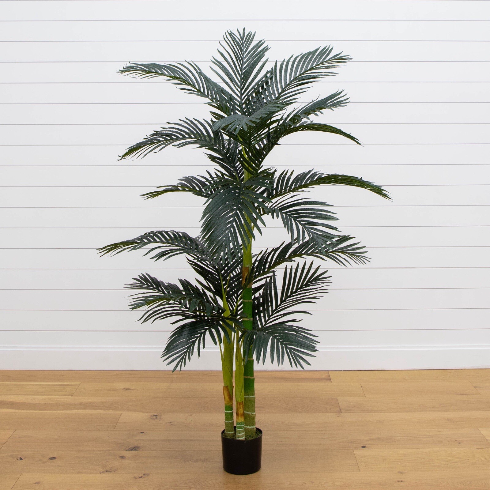 6.5' Double Trunk Golden Cane Artificial Palm Tree Home Decor.