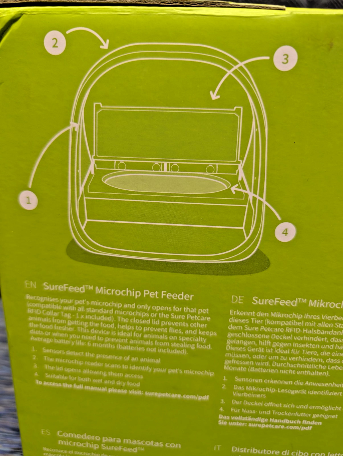 NEW Sure Petcare SureFlap SureFeed Microchip Automatic Pet Feeder S1-2