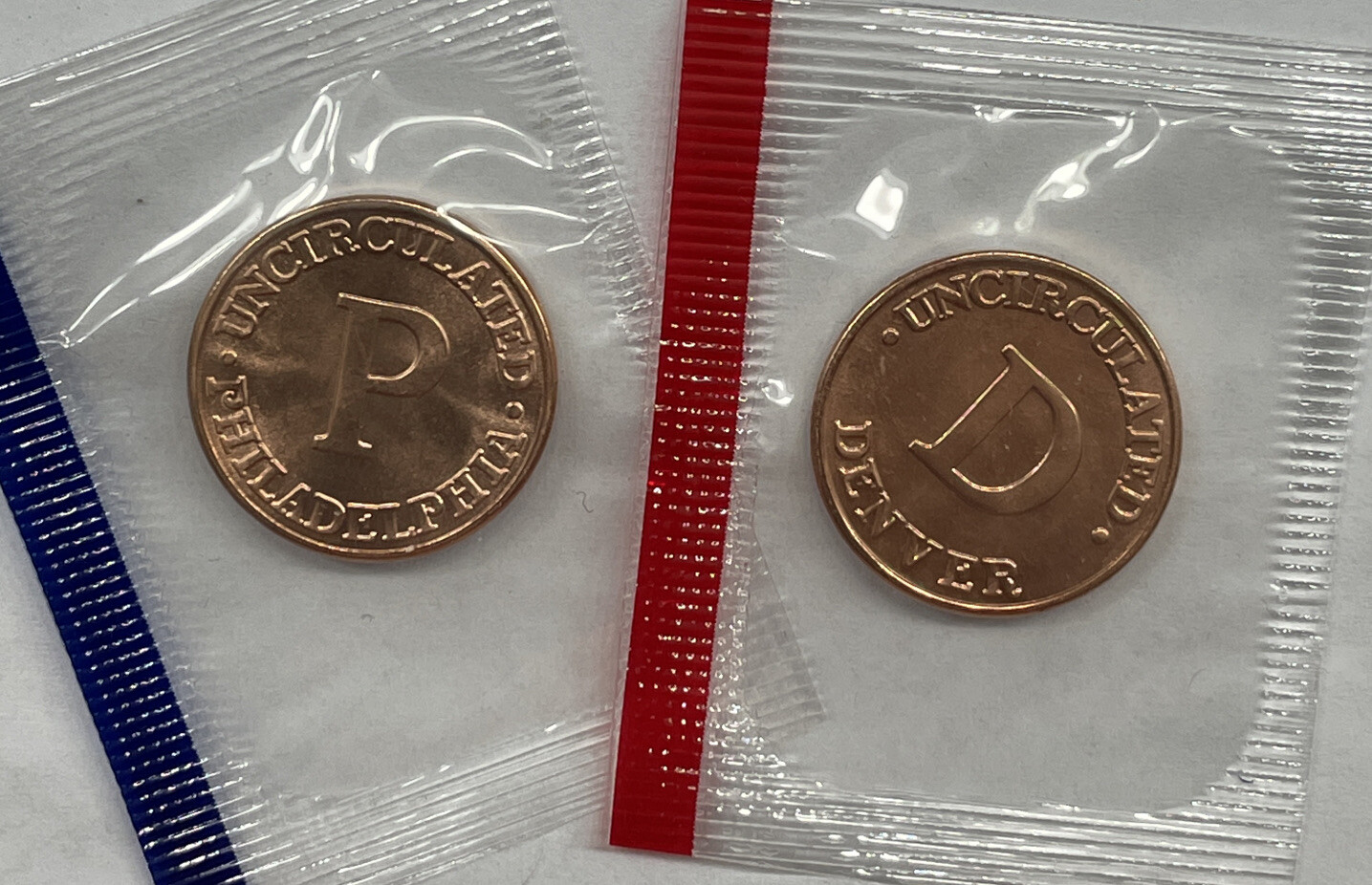 P & D US TREASURY BRASS MINT TOKEN SET IN MINT CELLO WITH FREE SHIPPING