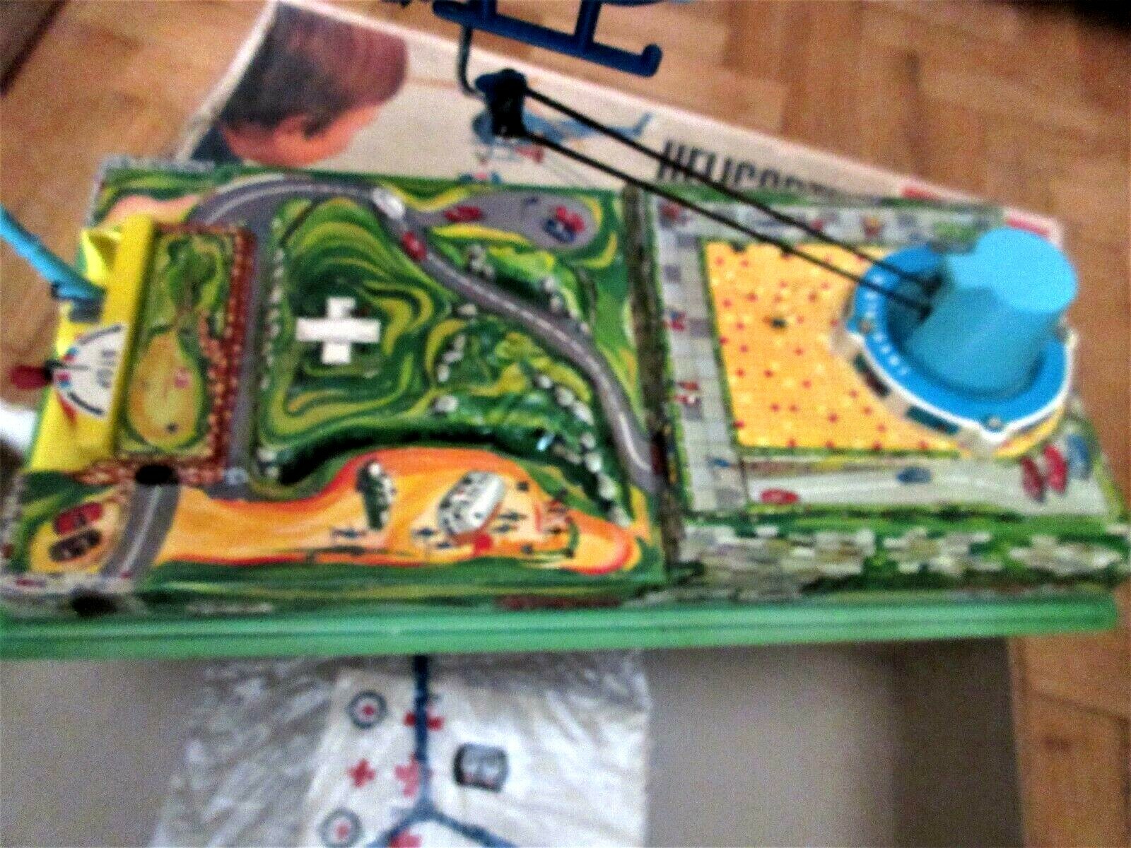 VINTAGE RARE BILLER TINPLATE 1299 RESCUE HELICOPTER REMOTE CONTROL BOXED