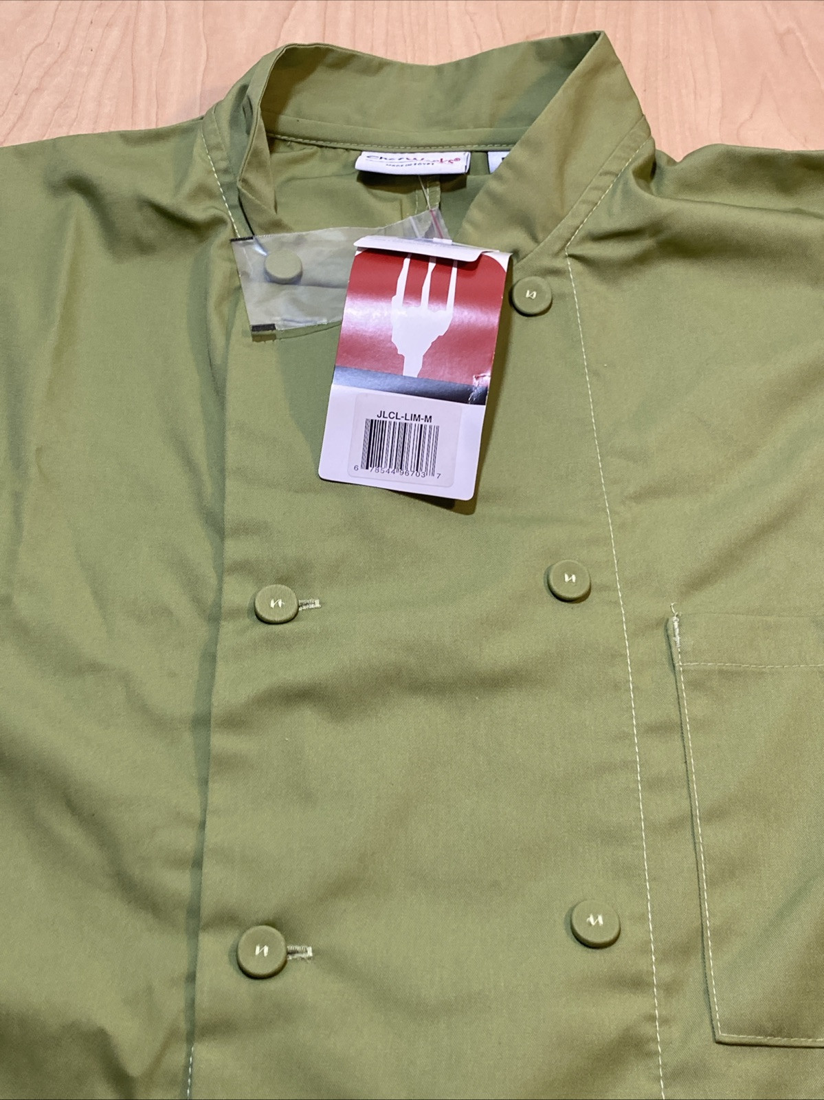 CHEF WORKS COAT Medium Green Made In Egypt M NEW NWT Shirt Jacket
