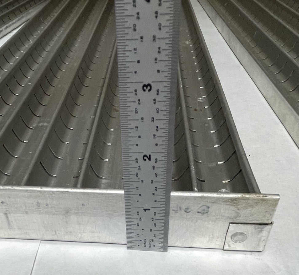 3 Stanley Vidmar Slotted Groove Trays 7,7 & 11 Grooves 25"x 8" Aluminum (26M76)