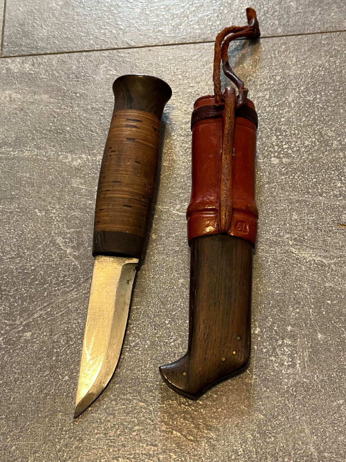 vintage swedish handmade knife puukko by JA hunting fishing camping