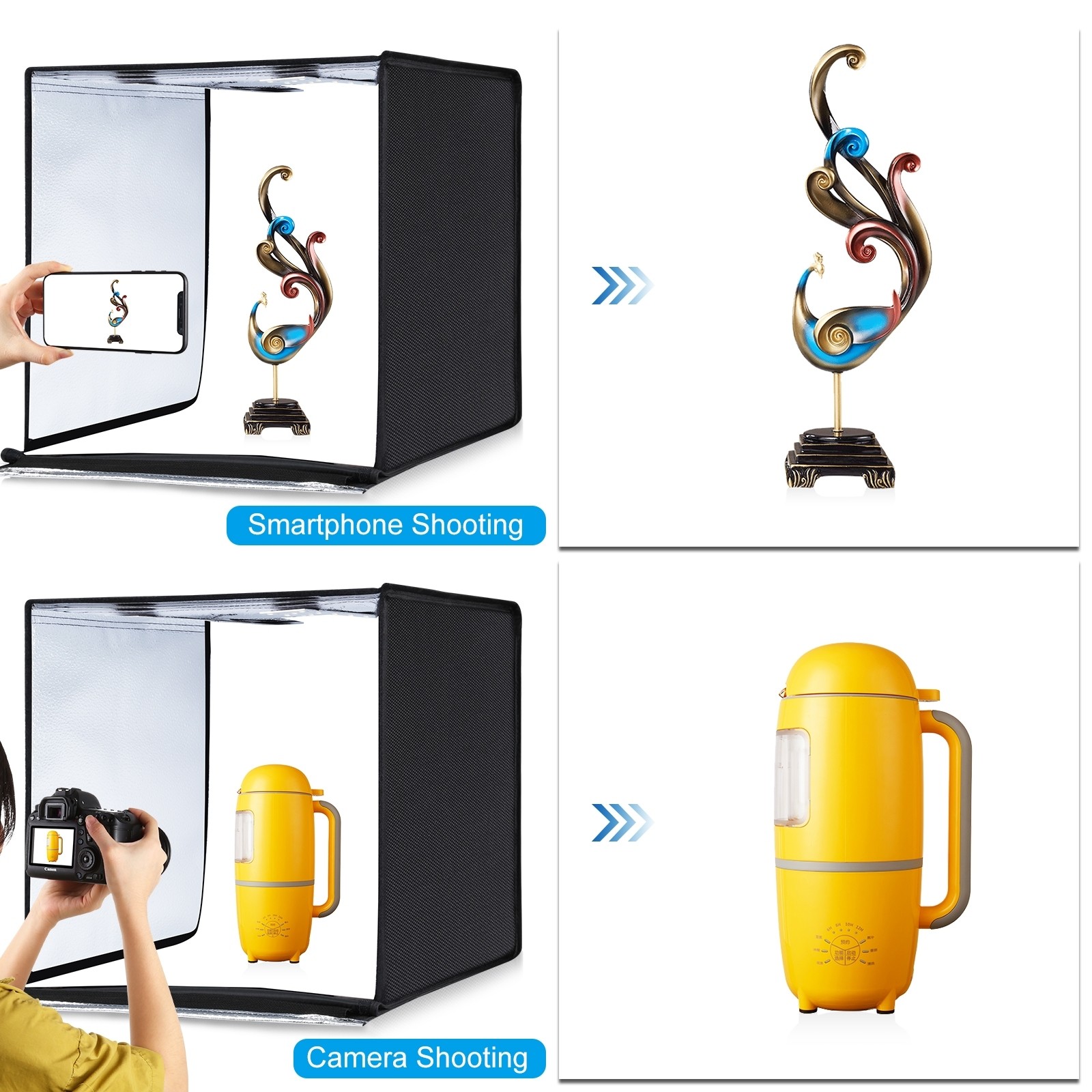 24"x24" Foldable LED Photo Light Box Tent Large Portable Cube Studio Photography