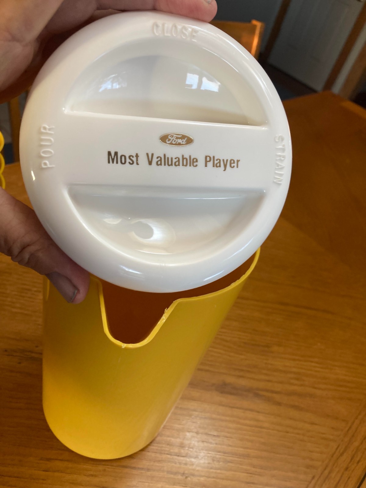 Vintage Ford Motor Co. Plastic Pitcher W/ Four Drinking Tumblers