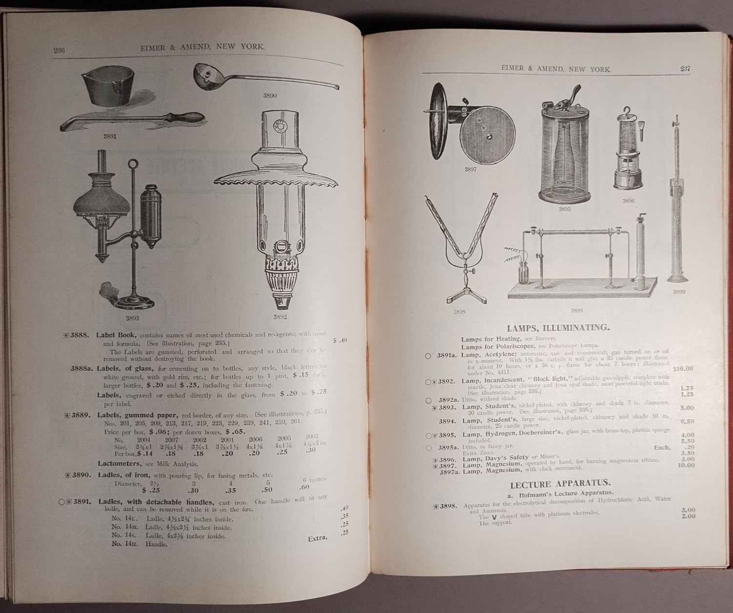 1910 Eimer & Amend Chemical Assay Laboratory Apparatus Supplies Catalog S-12