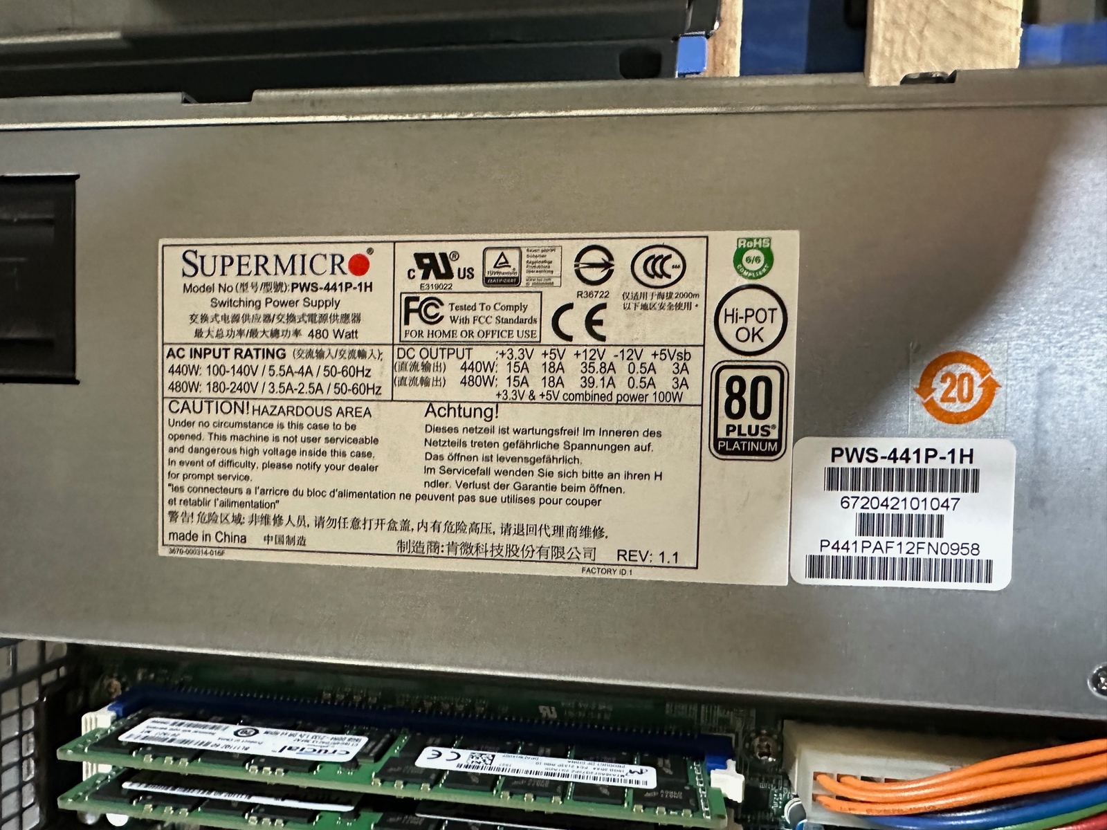 SUPERMICRO 813M-4 Server w/ 4x 4TB HDD WD40EFRX RED NAS 6018R-MT 8x 16GB